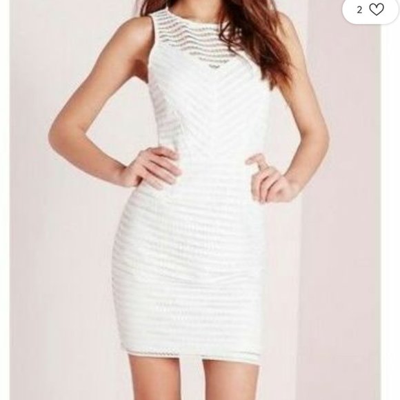 Missguided Dresses & Skirts - MISSGUIDED | White Mesh Bodycon Dress 12